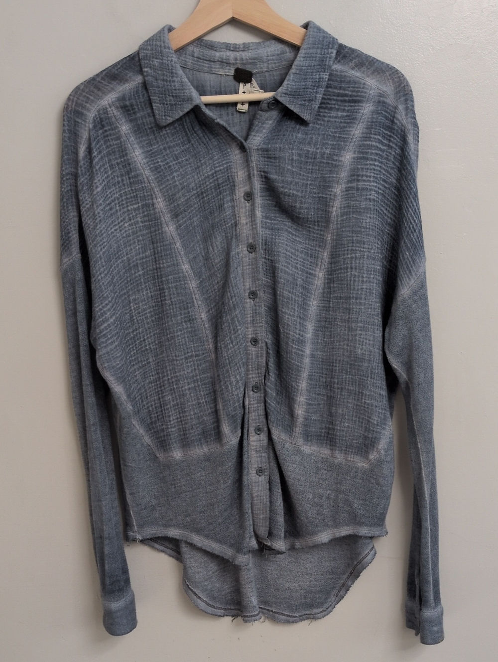 We The Free Zahara Distressed Gauze Button Downshirt